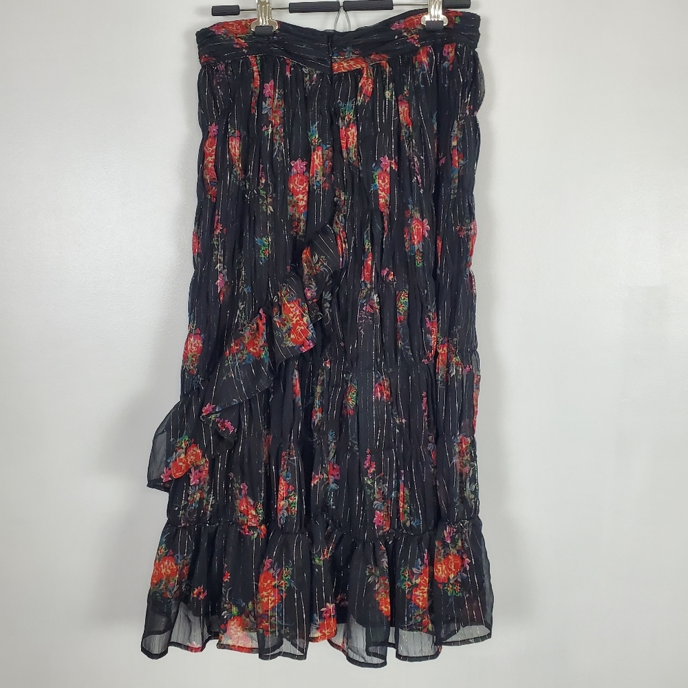 Topshop NWT floral metallic print skirt - Picture 2 of 6